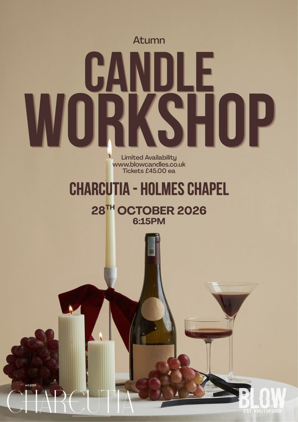 CHARCUTIA | Candle Making Workshop | Holmes Chapel | 28th October 2026
