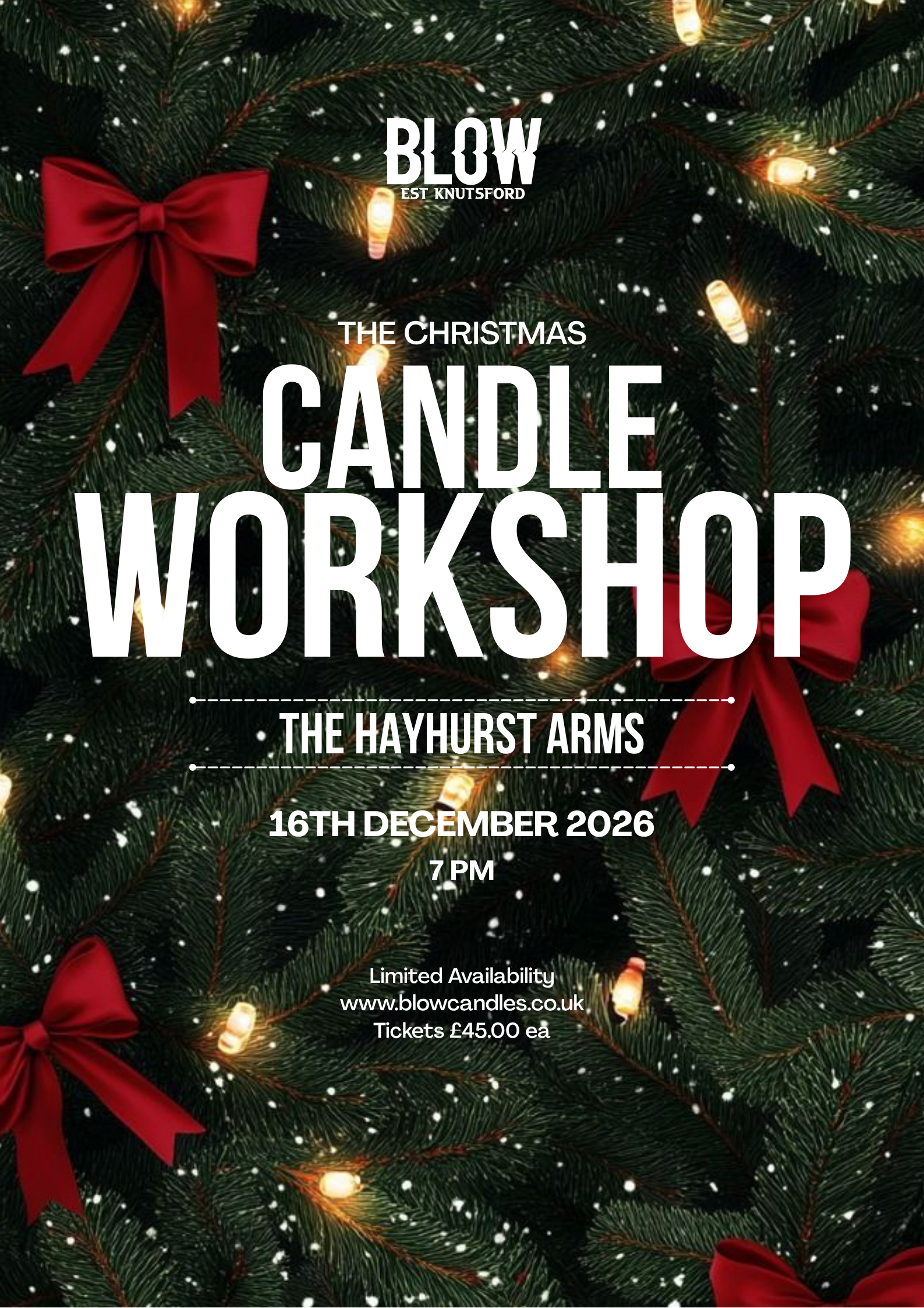 HAYHURST ARMS | Christmas Candle Making Workshop | 16th December 2026
